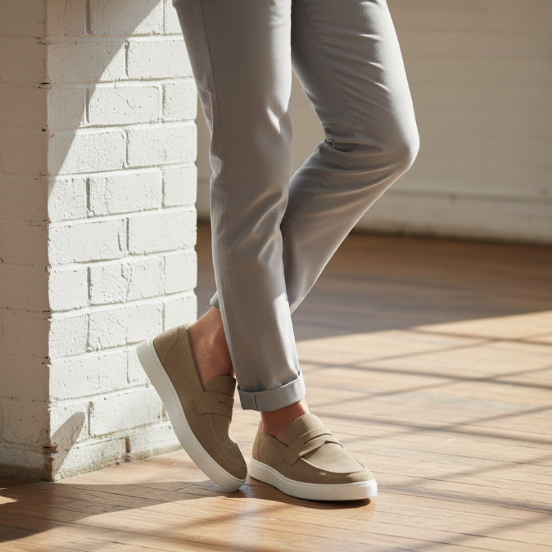 Italian Suede Sophistication Casual Penny Loafers