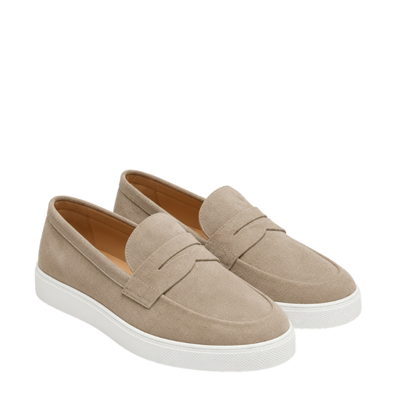 Italian Suede Sophistication Casual Penny Loafers