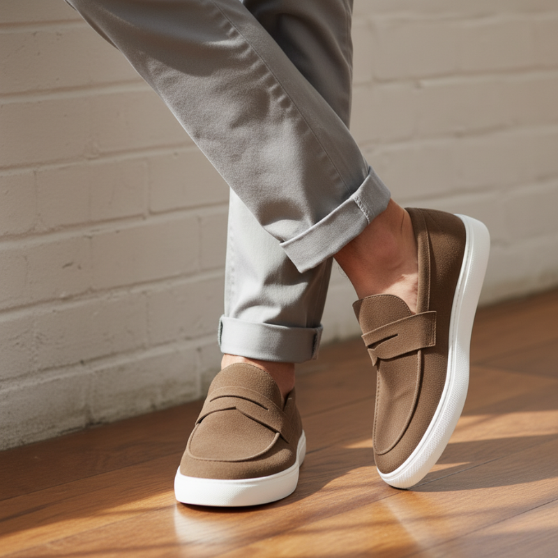 Italian Suede Sophistication Casual Penny Loafers
