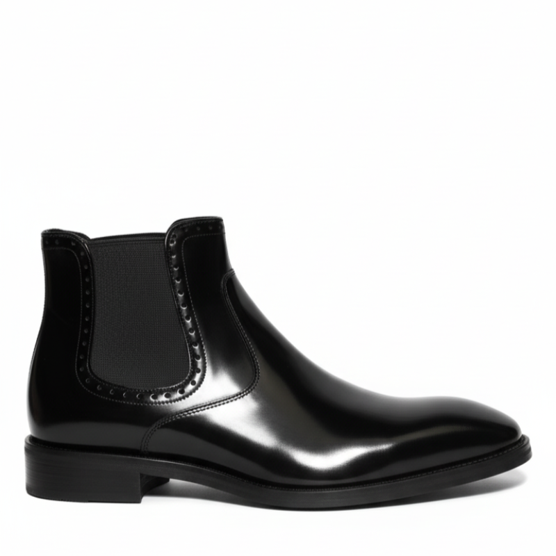 Italian Velmoro Gloss Chelsea Boots
