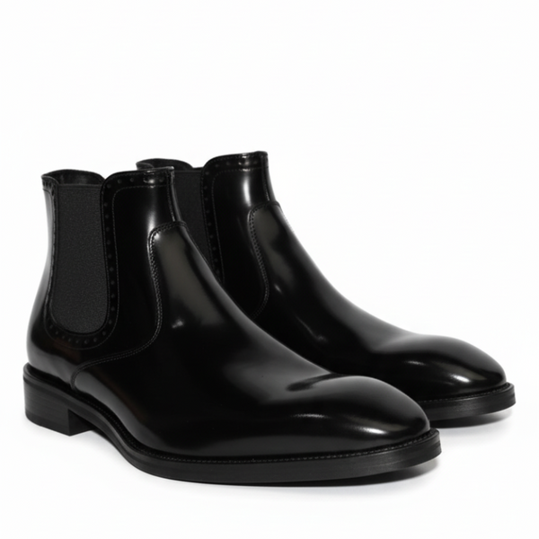 Italian Velmoro Gloss Chelsea Boots
