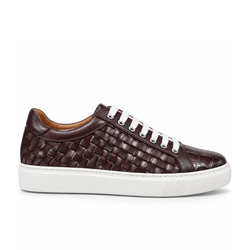 Italian Woven Sneakers with Croc Detail