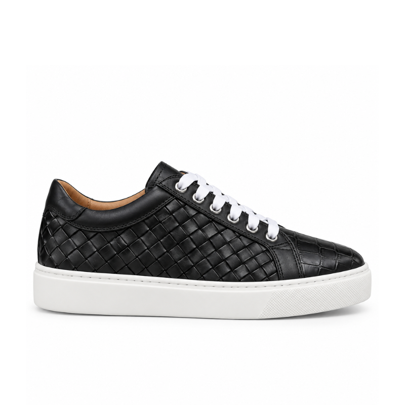 Italian Woven Sneakers with Croc Detail