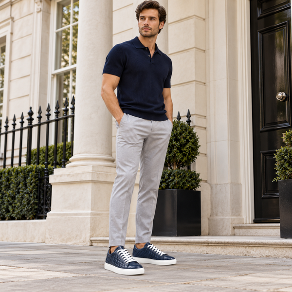 Italian Woven Sneakers with Croc Detail