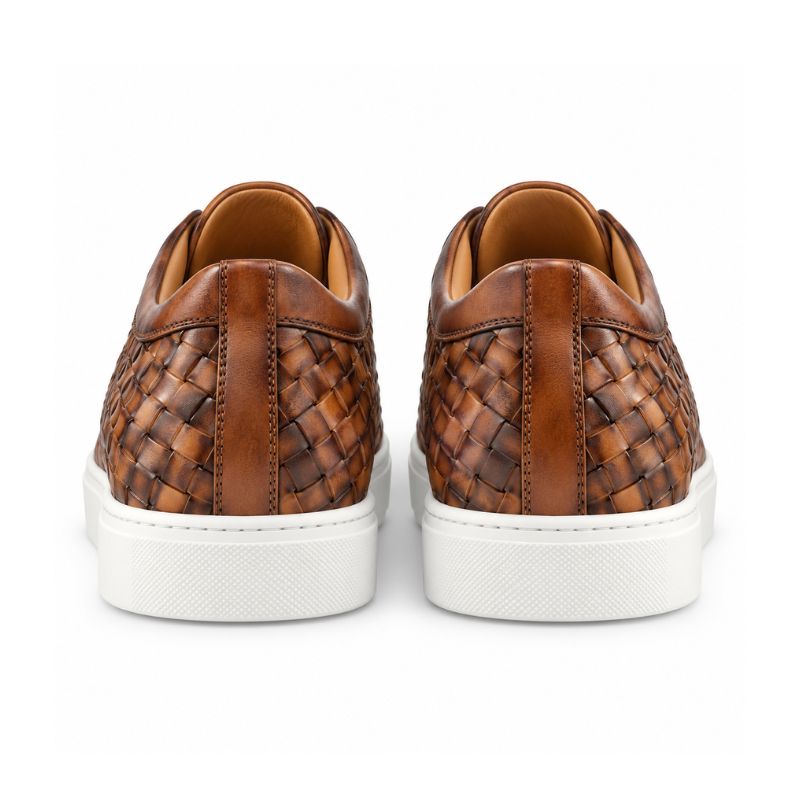 Italian Woven Sneakers with Croc Detail