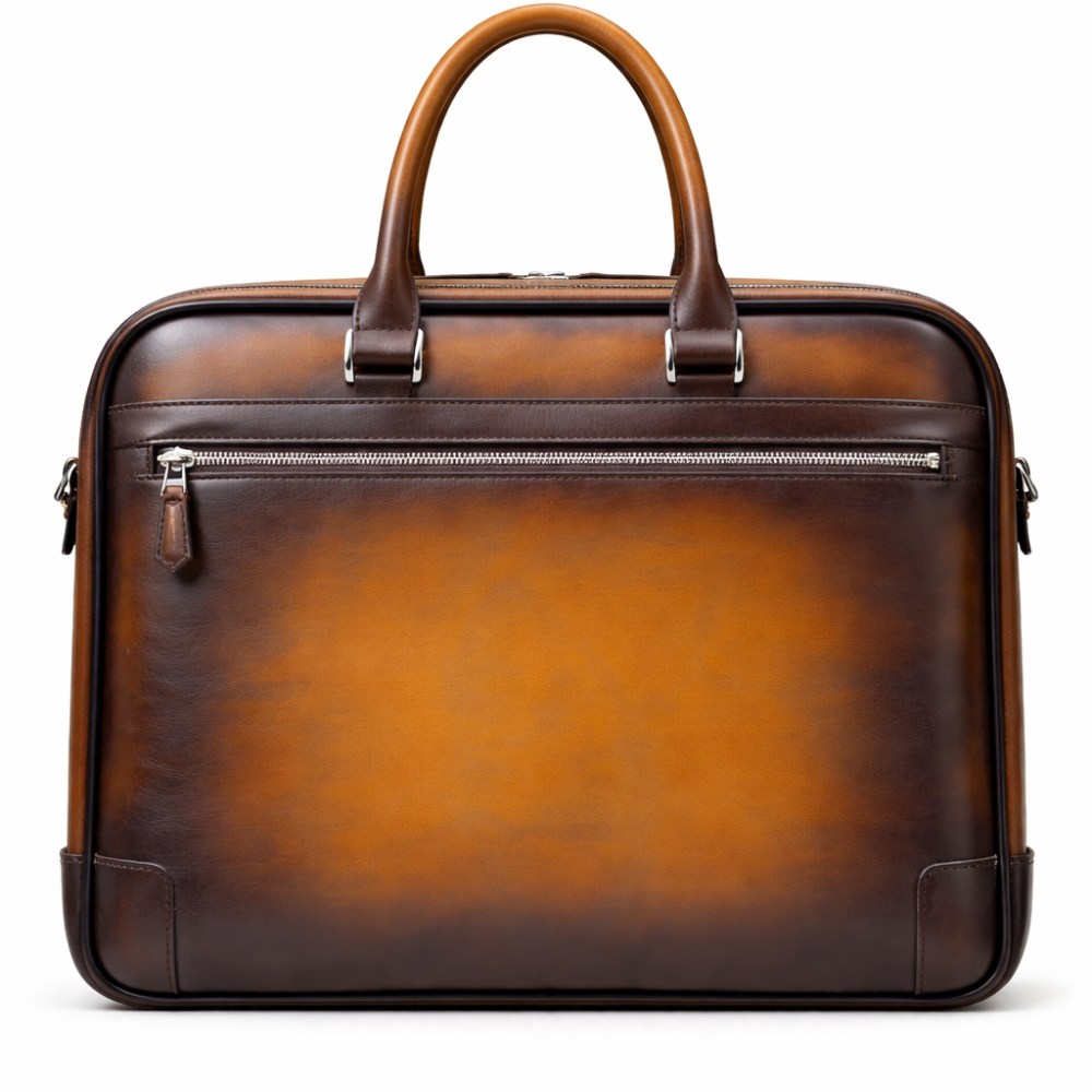 Italian Handcrafted Leather Luxe Executive Briefcase