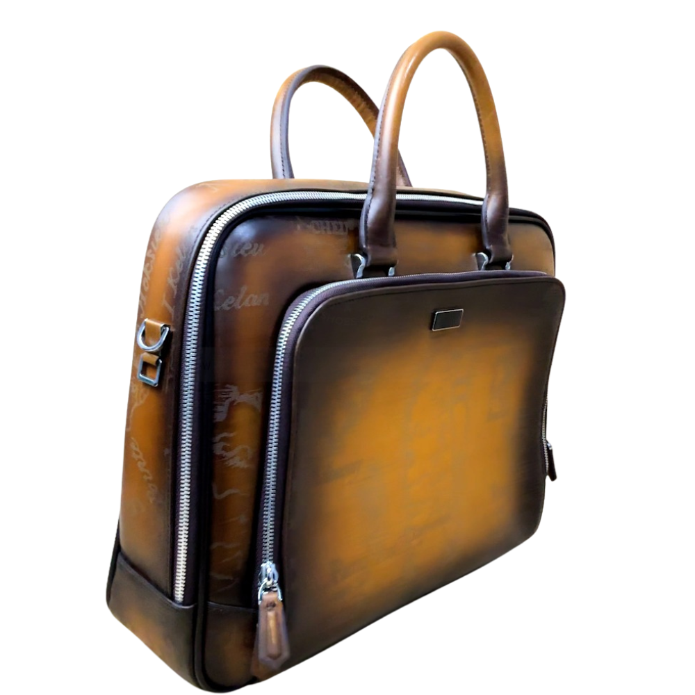 Italian Handcrafted Leather Luxe Executive Briefcase