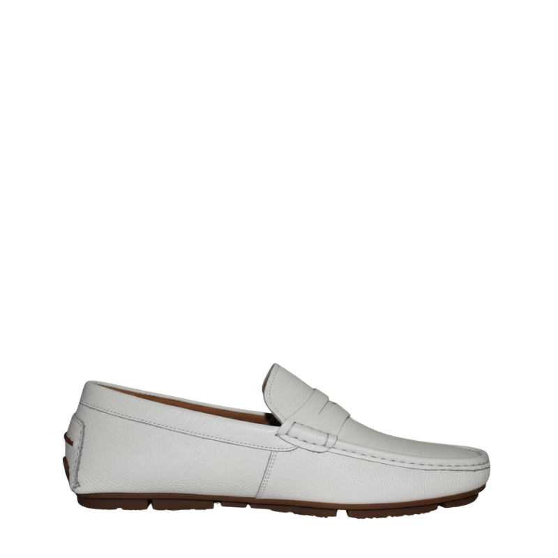 Ivory Pebble Penny Driving Loafers
