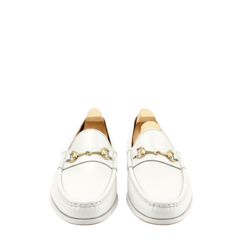 Ivory Regal Horsebit Leather Loafers
