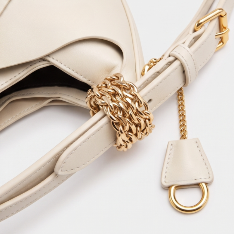 Luxury Crescent Leather Handbag
