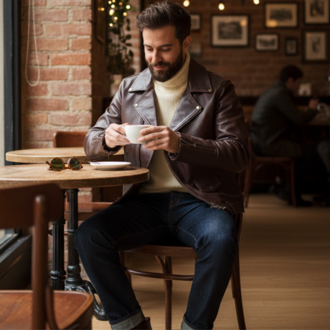 Men's Aurelian Leather Moto Jacket