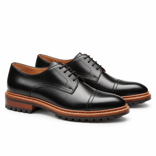 Junior Cap Toe Derby Shoe Natural Chromexcel Hand Welted New Age