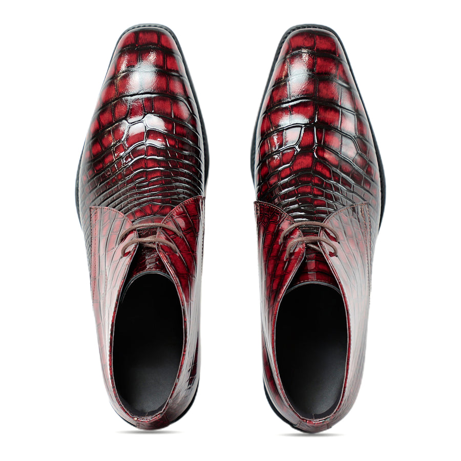 Cherry Patent Chukka Boots