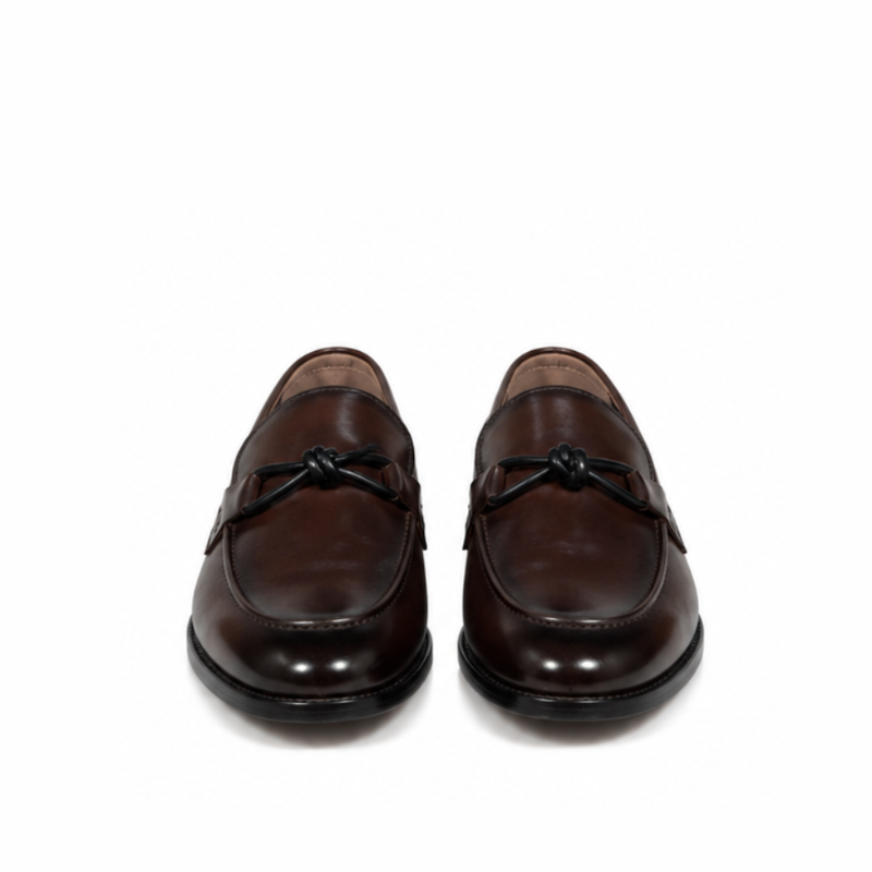 Knotted Bit Leather Loafers