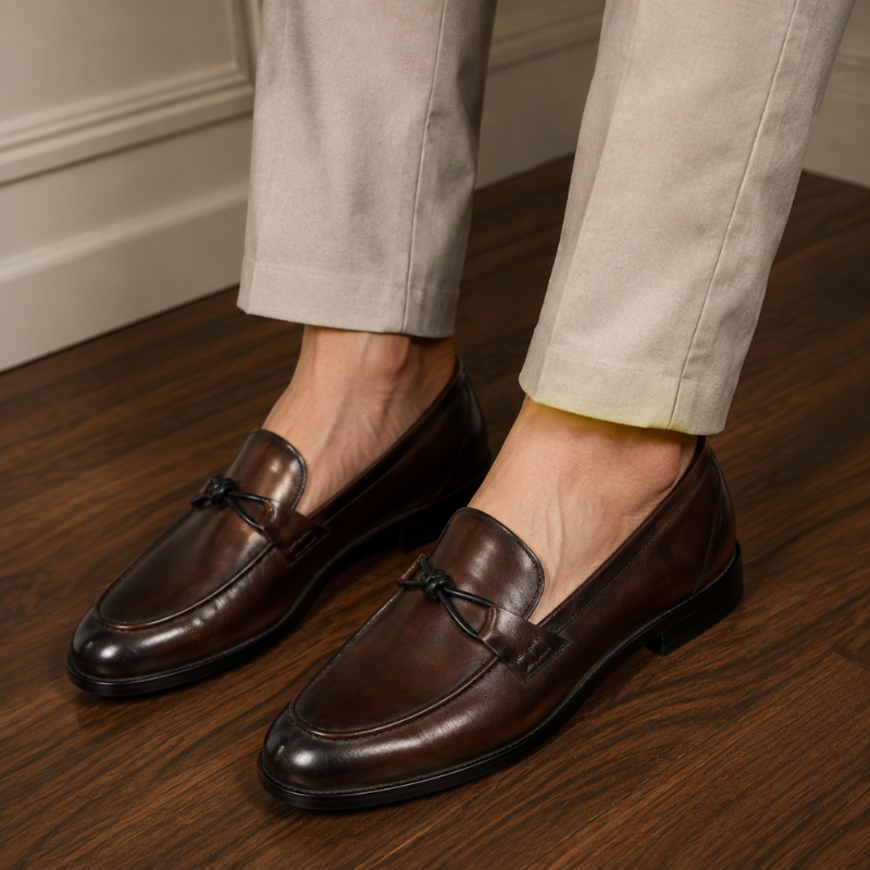 Knotted Bit Leather Loafers