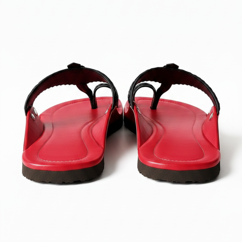 Kolhapuri Sandals - Olive Green Leather
