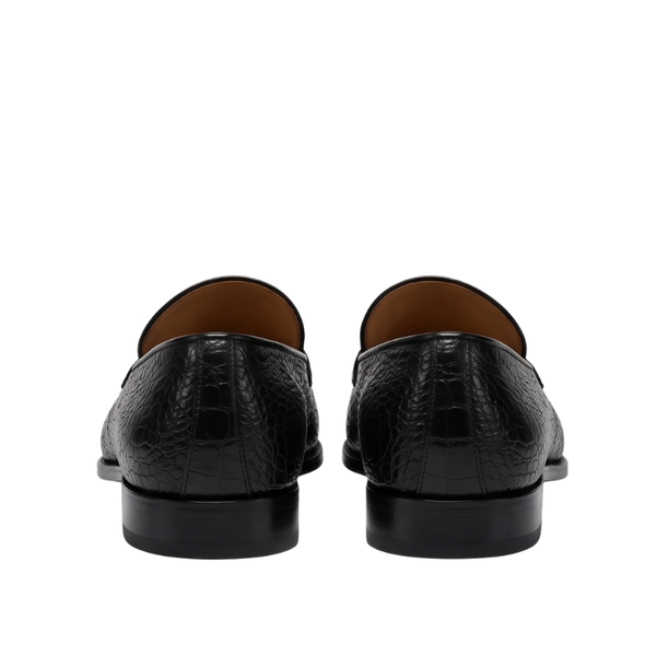 Imperio Croco Leather Italian Horsebit Loafers