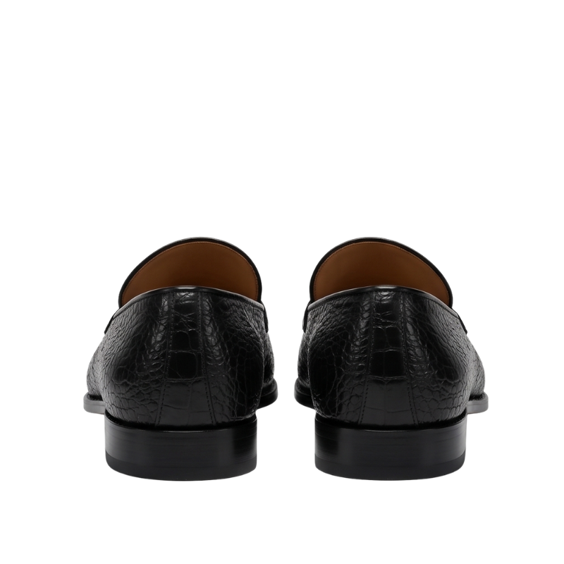 Imperio Croco Leather Italian Horsebit Loafers