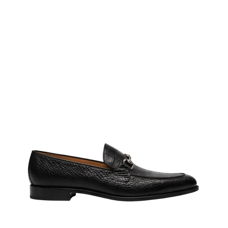 Imperio Croco Leather Italian Horsebit Loafers