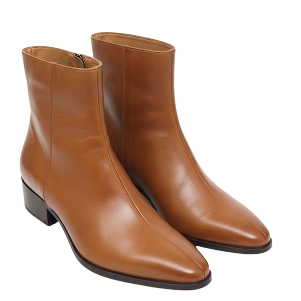 Luxe Italian Sleek Zip Sleek Ankle Boots