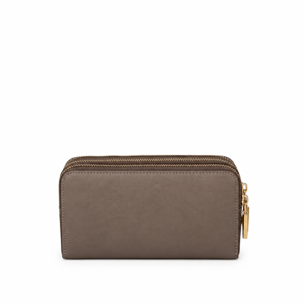 Dual Zipper Luxury Leather Wallet