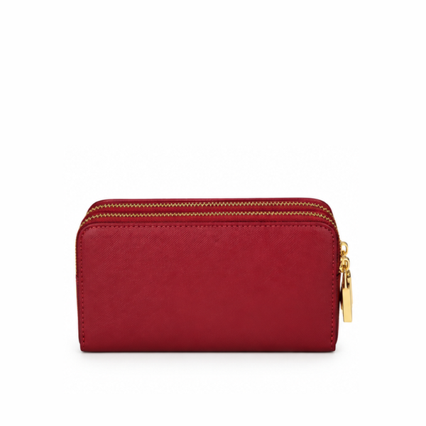 Dual Zipper Luxury Leather Wallet