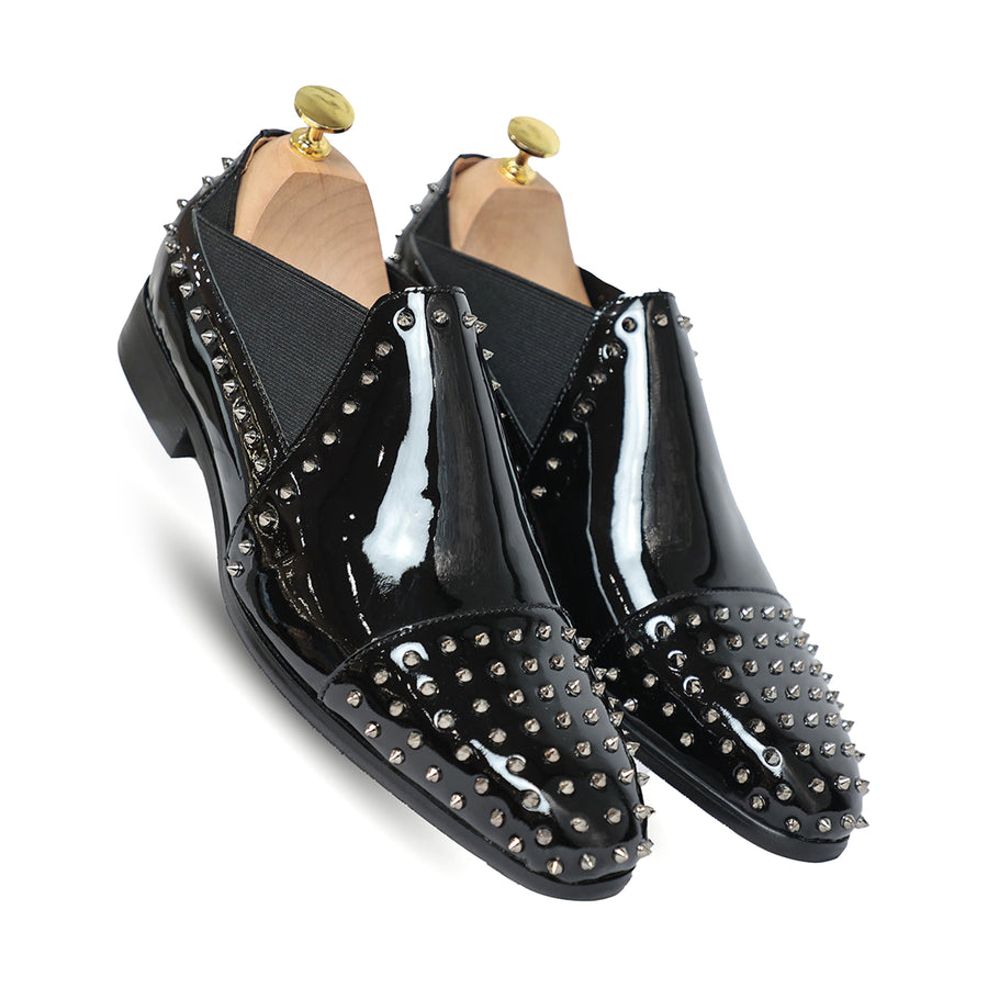 Studded Patent Leather Slip On Loafers – Italian Shoes Company