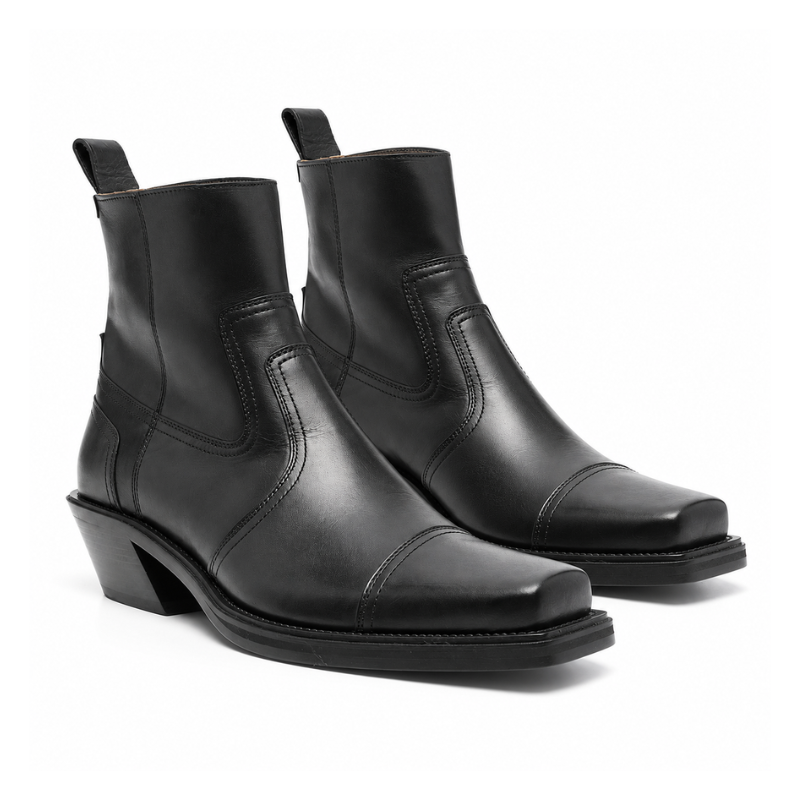 Leather Cowboy ankle boots