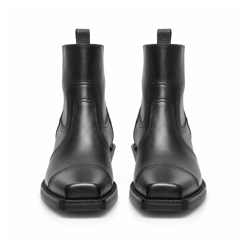 Leather Cowboy ankle boots