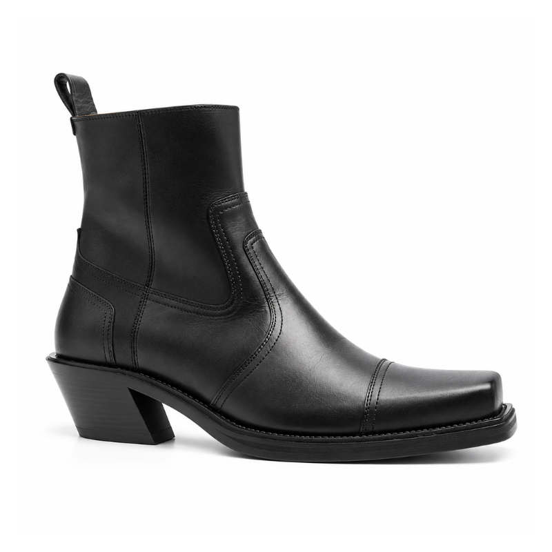 Leather Cowboy ankle boots