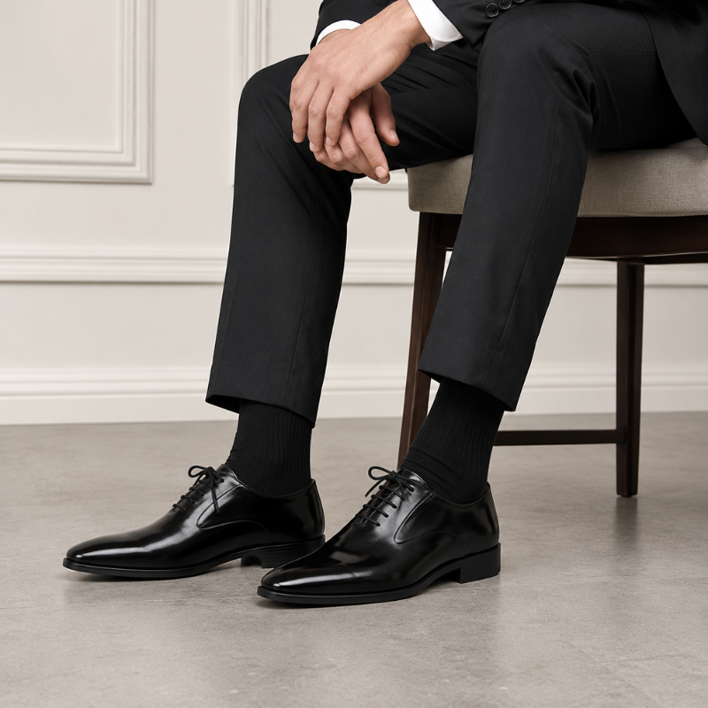 Leather Lace-Up Oxford Shoes For Men