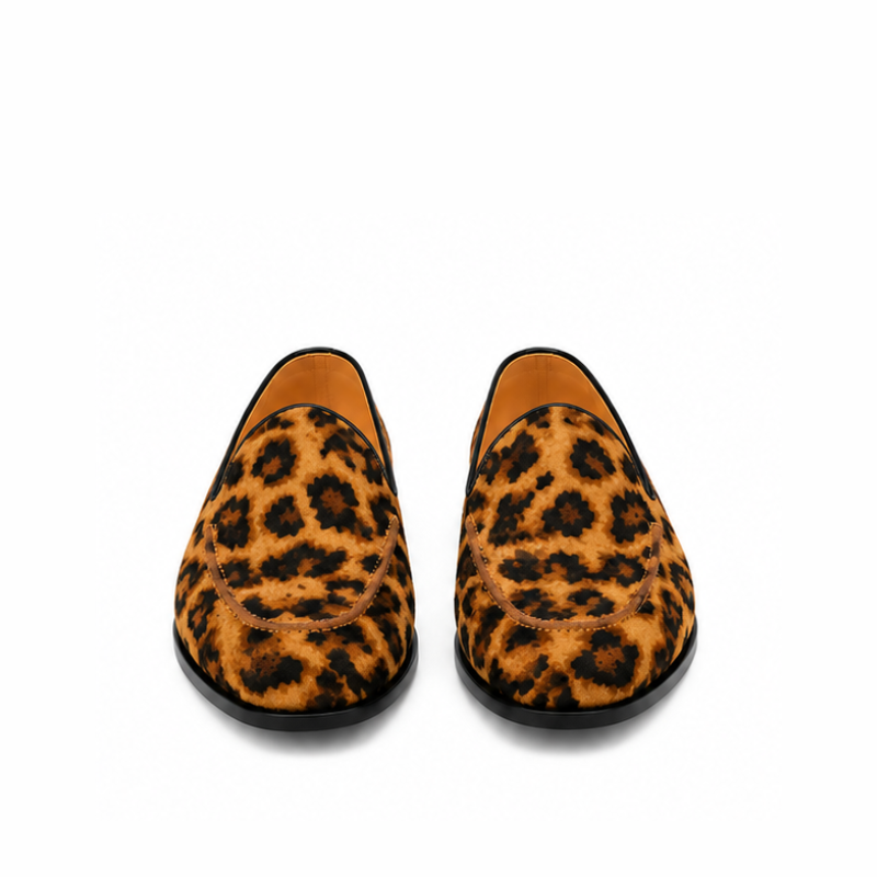 Leopard Print Luxury Leather Belgian Loafer