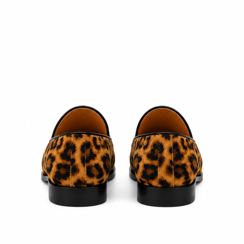 Leopard Print Luxury Leather Belgian Loafer