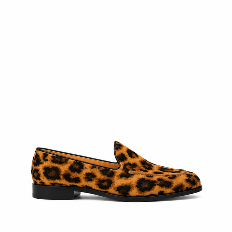 Leopard Print Luxury Leather Belgian Loafer