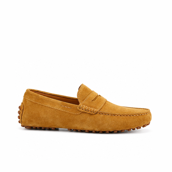 Lined Loafer in Suede - Camel