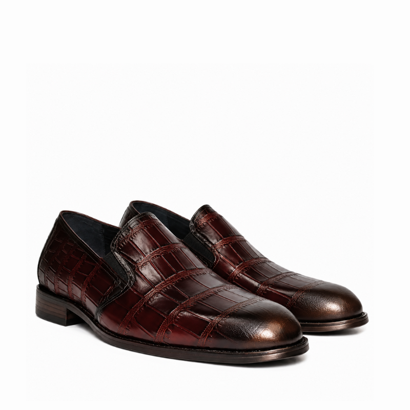 Lorenzo Croc Texture Slip-On Loafers