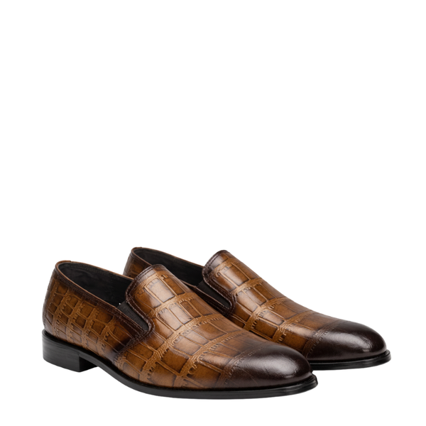 Lorenzo Croc Texture Slip-On Loafers