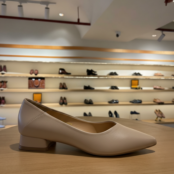 Minimal Luxe Pointed Low Heel Pumps