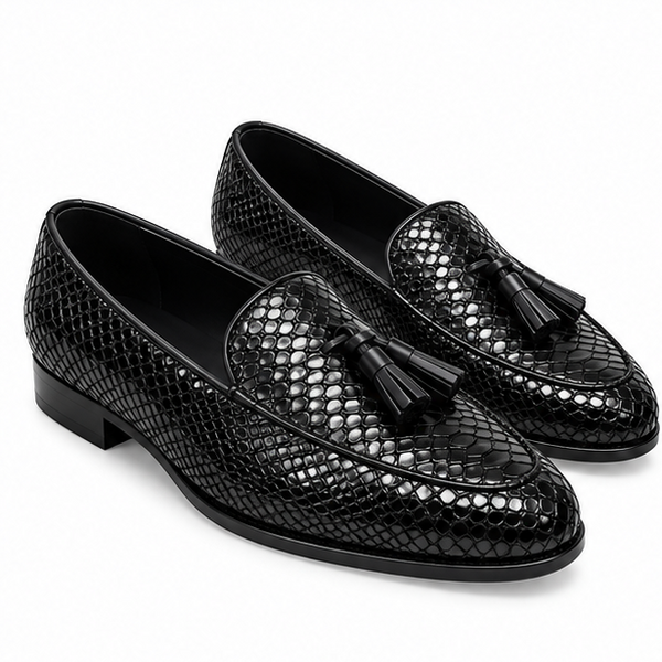 Lucerno Croc-Embossed Tassel Loafers