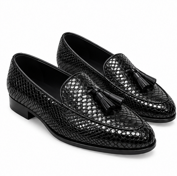 Lucerno Croc-Embossed Tassel Loafers
