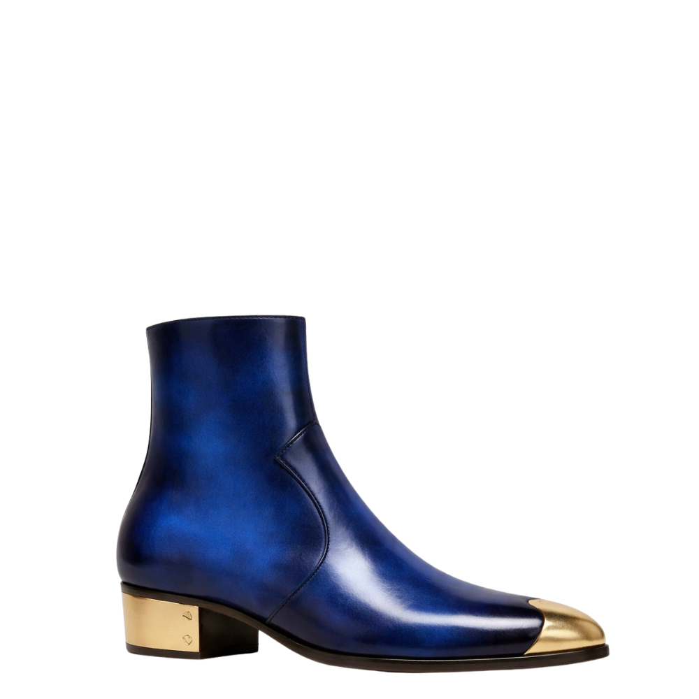 Ludhovic Leather Goledn Toe Ankle Boots