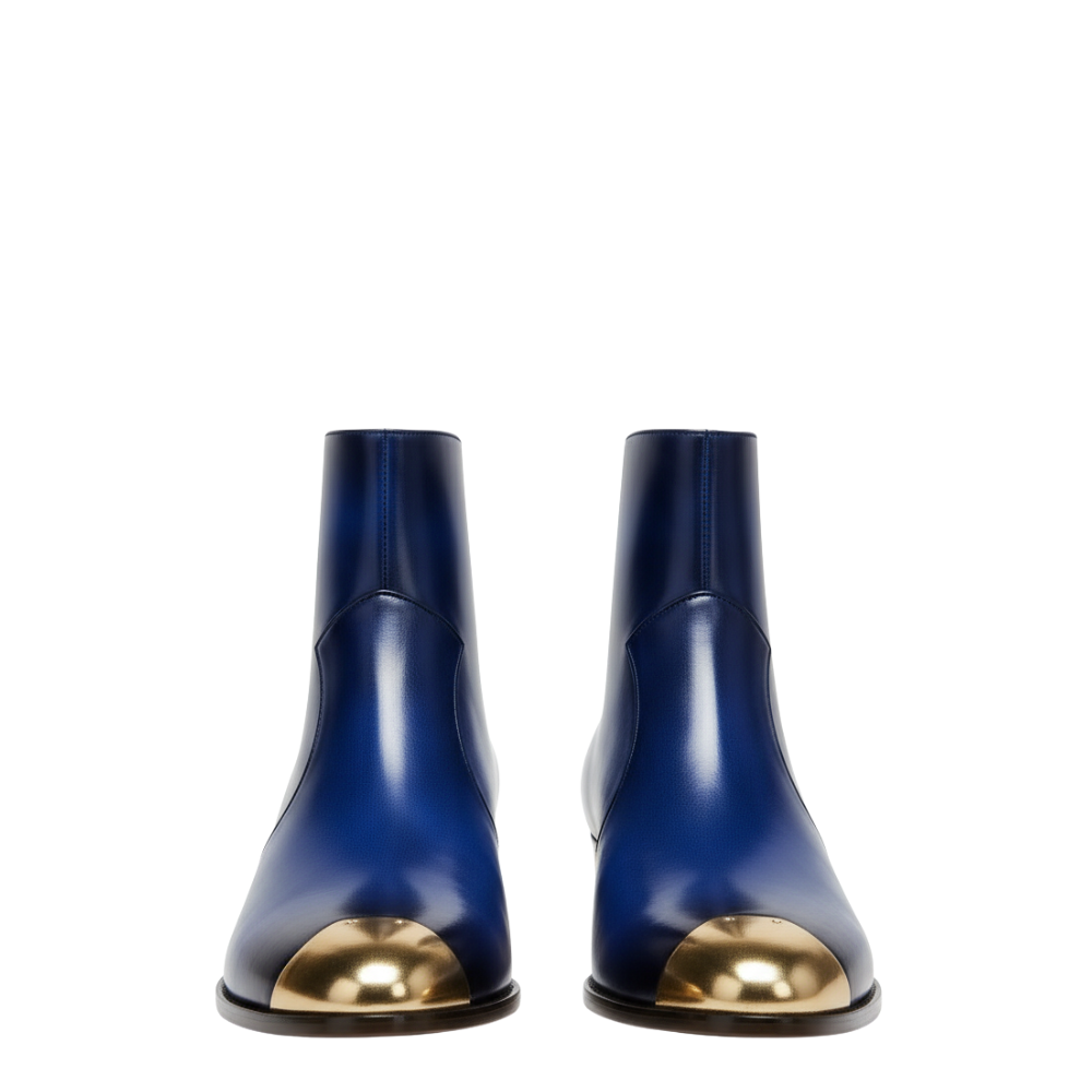 Ludhovic Leather Goledn Toe Ankle Boots