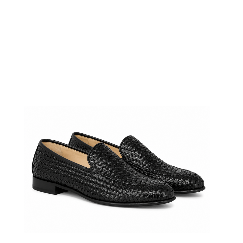 Lusso Woven Leather Dress Loafers