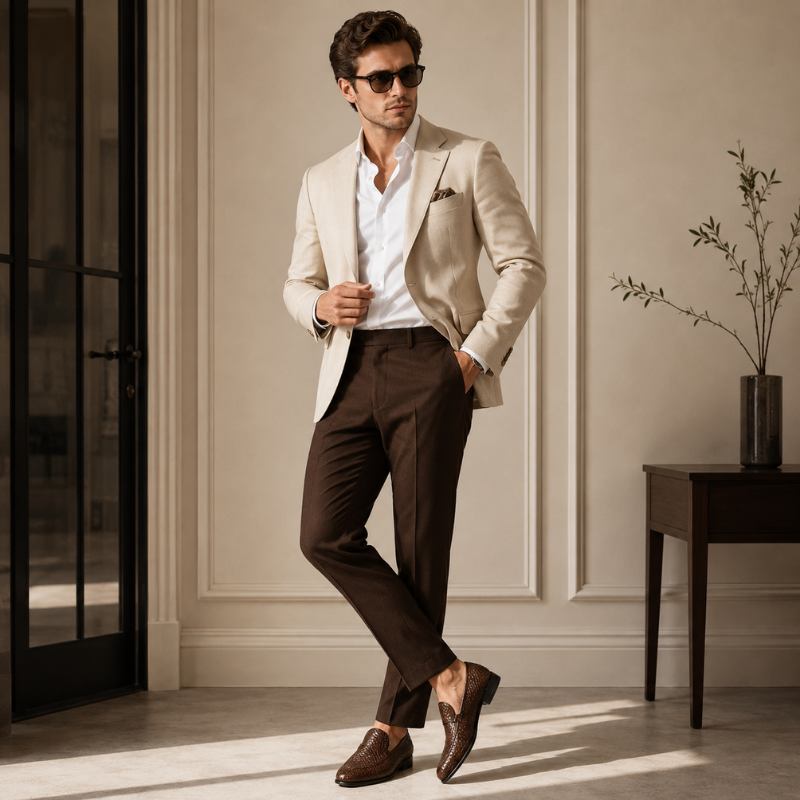 Lusso Woven Leather Dress Loafers
