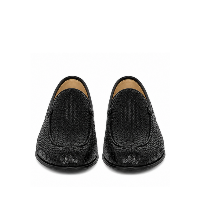 Lusso Woven Leather Dress Loafers