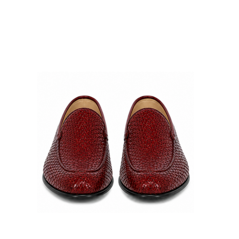 Lusso Woven Leather Dress Loafers