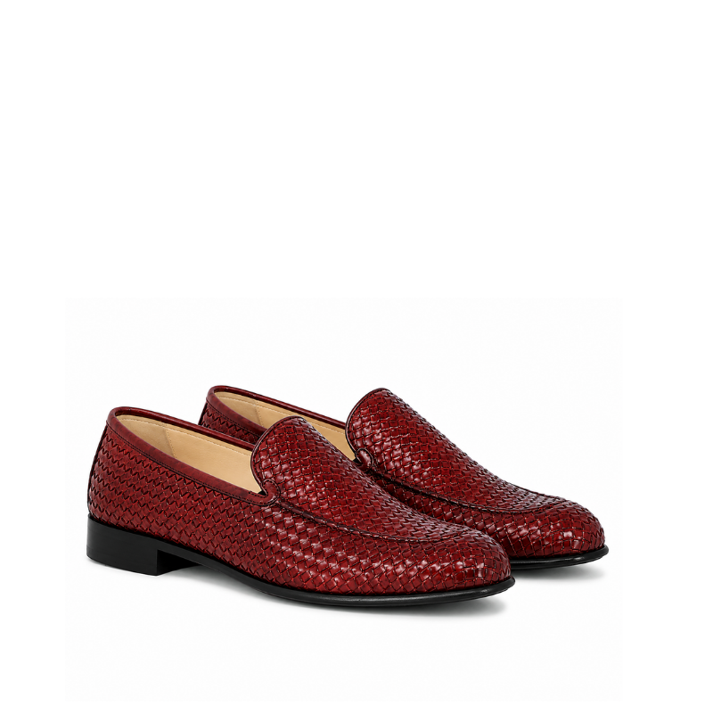 Lusso Woven Leather Dress Loafers