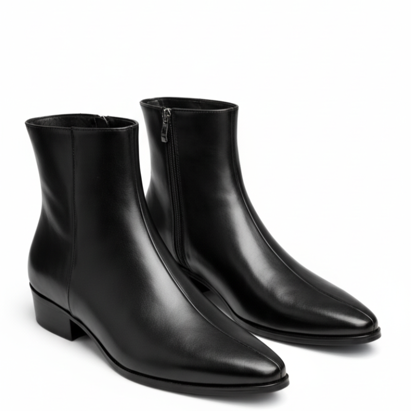 Luxe Italian Sleek Zip Sleek Ankle Boots