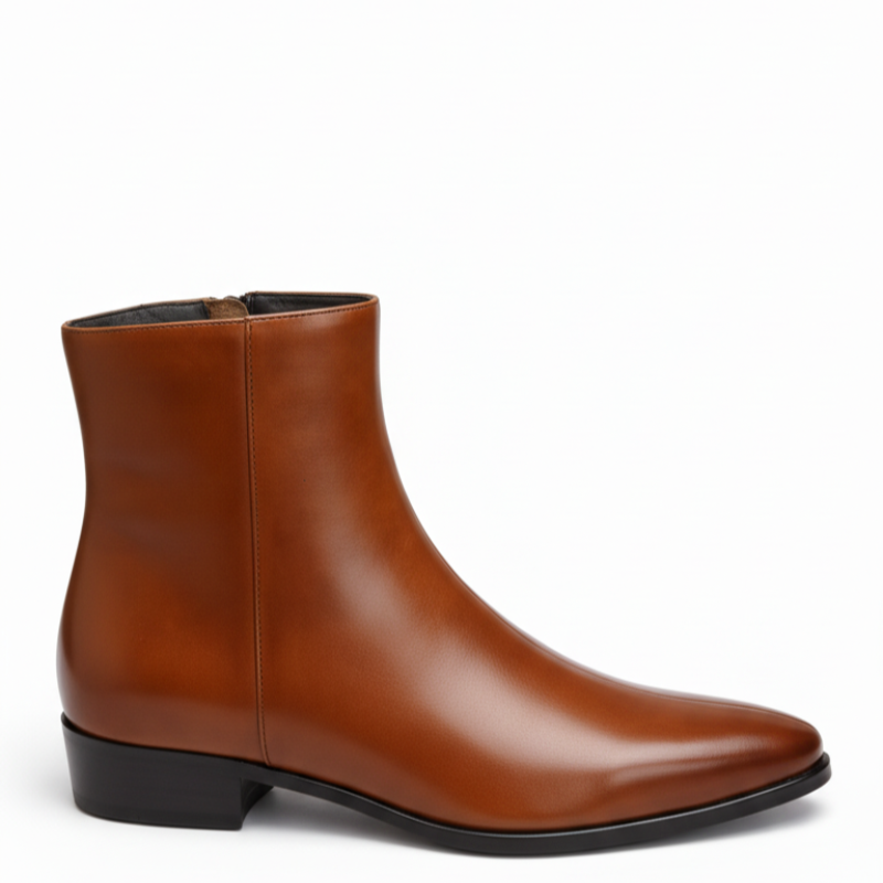 Luxe Italian Sleek Zip Sleek Ankle Boots