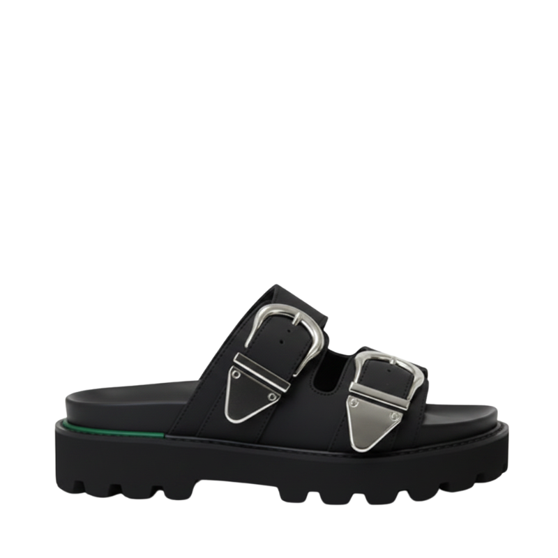 Luxe Streetwear Buckle Sandals in Rugged Sole